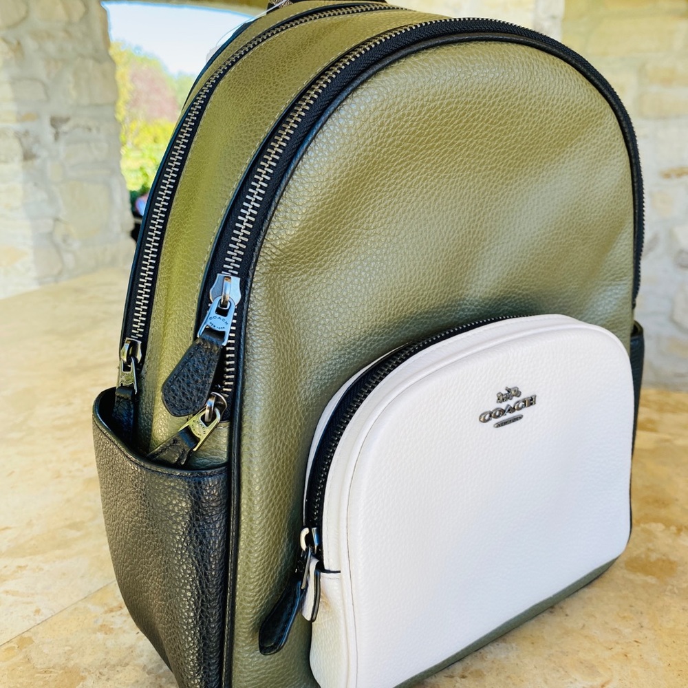 NWT Coach Colorblock leather backpack - Picture 7 of 8